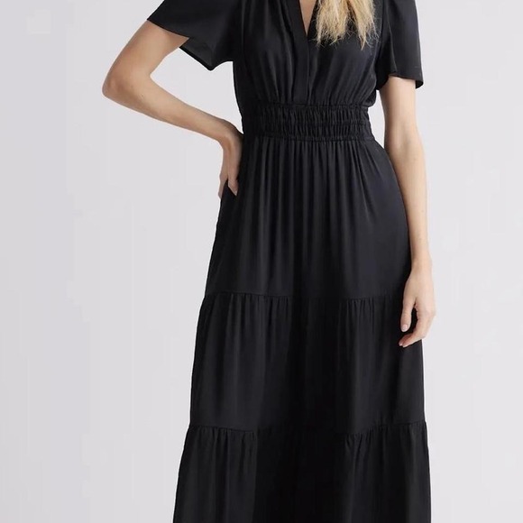 Quince Dresses & Skirts - 100% Organic Cotton Poplin Tiered Maxi Dress Washable 100% cotton Tiered